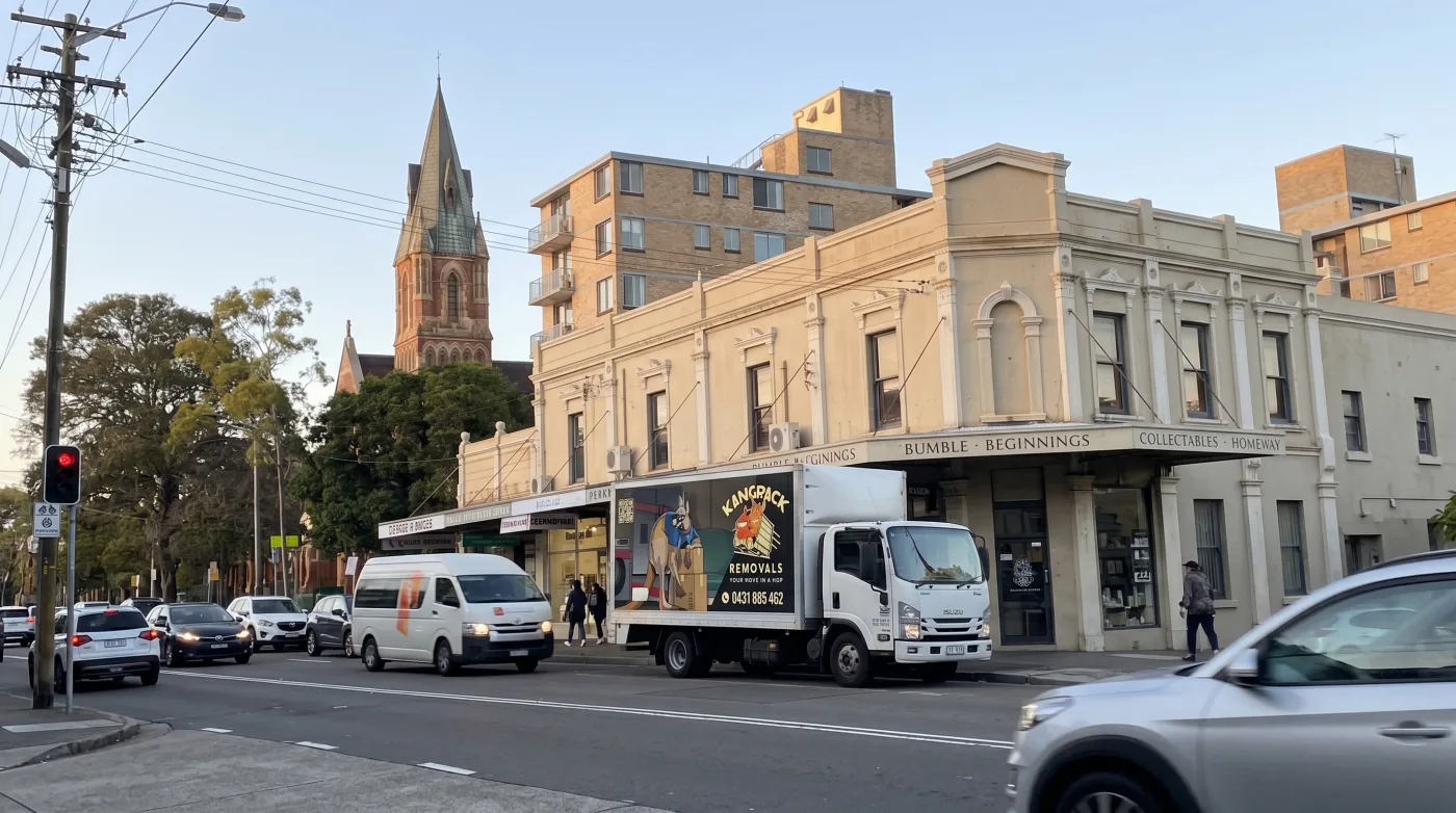 A KangPack removalist truck on a Randwick street